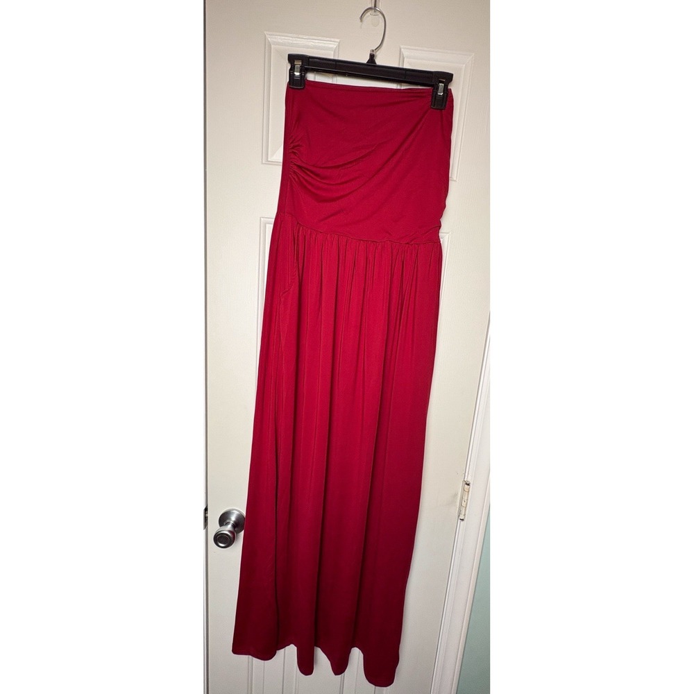Glory Star Strapless Maxi Dress Size Large Red